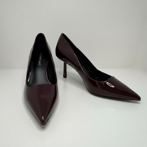 Madden Girl Shoes - Madden Girl Brynnn Vamp Patent Pumps Pointed Toe Heels burgundy merlot SZ 8